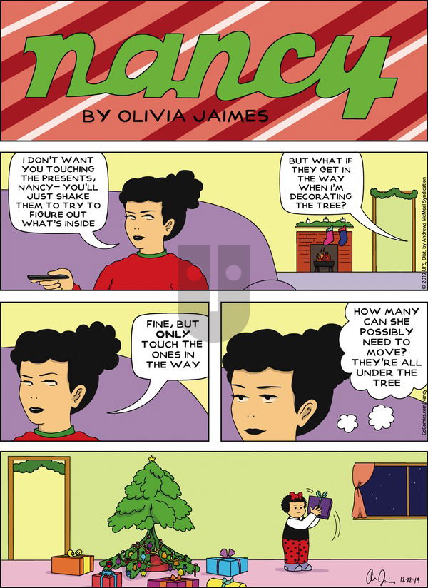 Nancy on Sunday December 22, 2019 Comic Strip