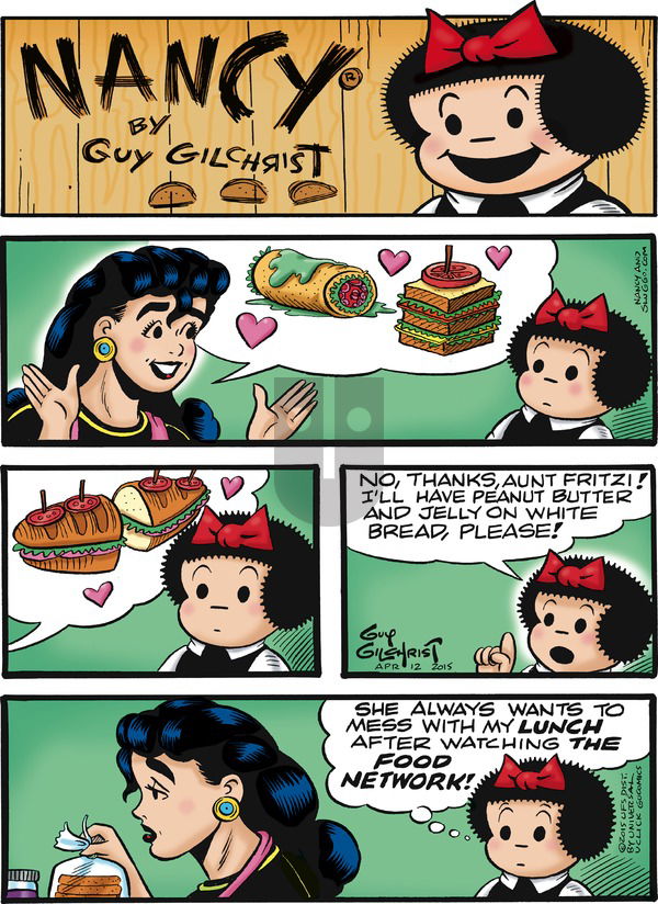 Nancy on Sunday April 12, 2015 Comic Strip