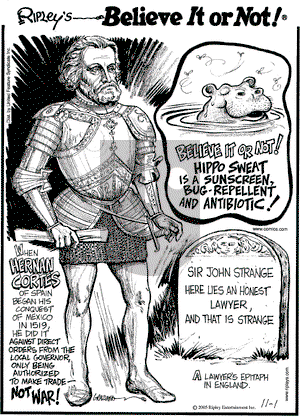 Ripley's Believe It or Not on Tuesday November 1, 2005 Comic Strip