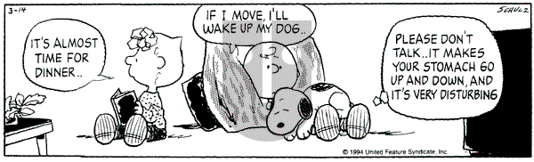 Peanuts on Monday March 14, 1994 Comic Strip