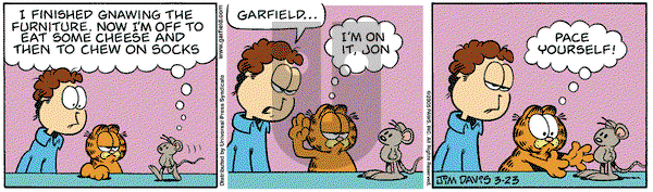 Garfield on Wednesday March 23, 2005 Comic Strip