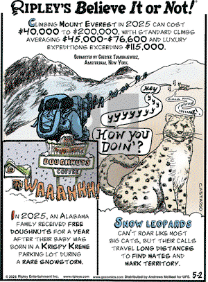 Ripley's Believe It or Not on Friday May 2, 2025 Comic Strip