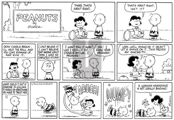 Peanuts on Sunday September 1, 1963 Comic Strip