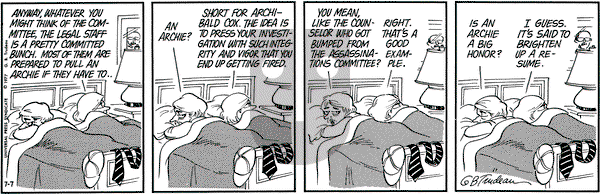 Doonesbury on Thursday July 7, 1977 Comic Strip