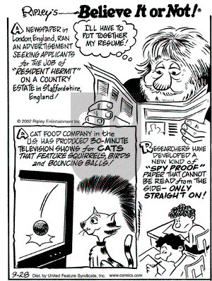 Ripley's Believe It or Not on Tuesday January 27, 2004 Comic Strip