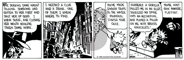 Calvin and Hobbes on Friday February 9, 1990 Comic Strip