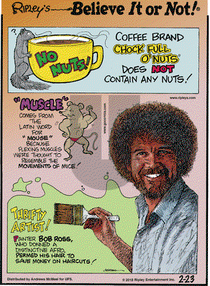 Ripley's Believe It or Not on Friday February 23, 2018 Comic Strip