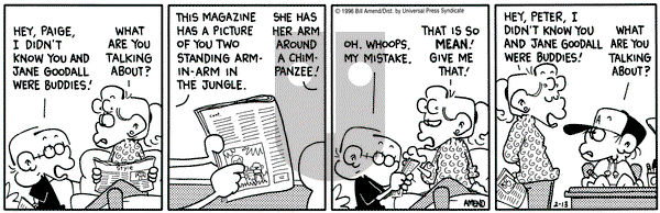 FoxTrot on Tuesday February 13, 1996 Comic Strip