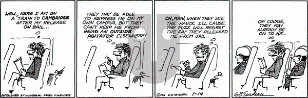 Doonesbury on Thursday January 14, 1971 Comic Strip