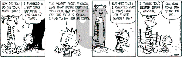 Calvin and Hobbes on Saturday September 29, 1990 Comic Strip