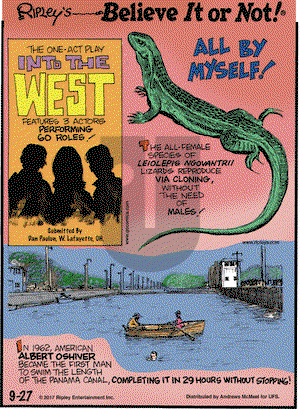 Ripley's Believe It or Not on Wednesday September 27, 2017 Comic Strip