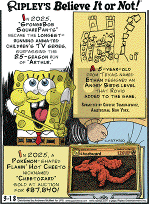 Ripley's Believe It or Not on Tuesday March 18, 2025 Comic Strip