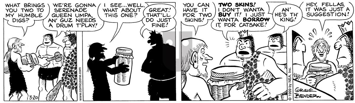 Alley Oop - Saturday March 20, 1999 Comic Strip