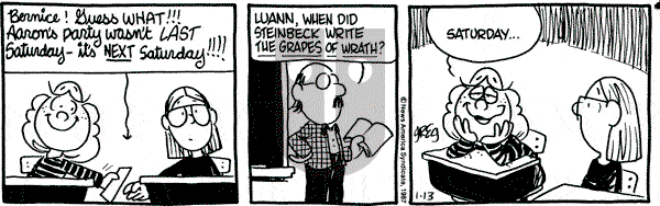 Luann on Tuesday January 13, 1987 Comic Strip