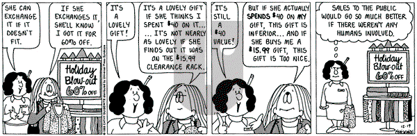 Cathy Classics on Tuesday December 19, 1995 Comic Strip