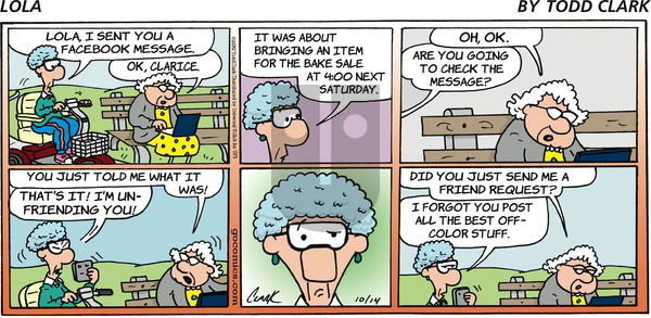 Lola on Sunday October 14, 2012 Comic Strip