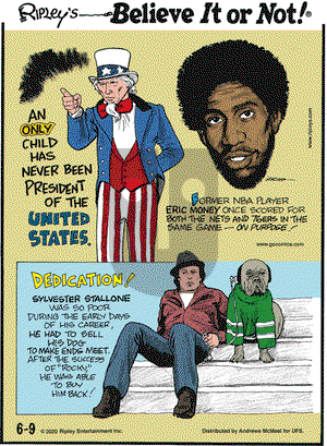 Ripley's Believe It or Not on Tuesday June 9, 2020 Comic Strip