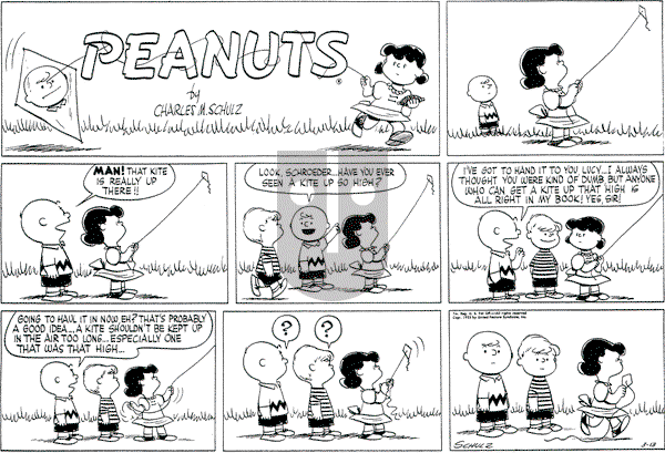 Peanuts - Sunday March 13, 1955 Comic Strip