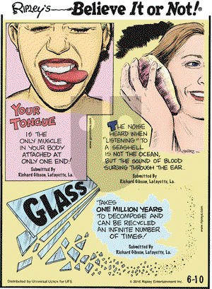 Ripley's Believe It or Not on Wednesday June 10, 2015 Comic Strip