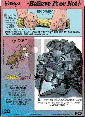Ripley's Believe It or Not on Friday September 20, 2019 Comic Strip
