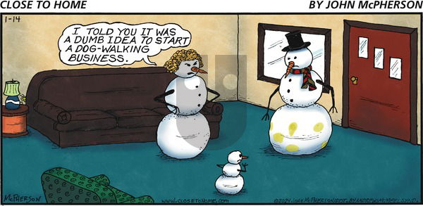 Close to Home on Sunday January 14, 2024 Comic Strip