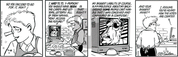 Doonesbury on Saturday July 18, 1987 Comic Strip