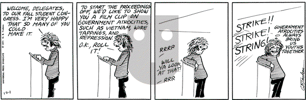 Doonesbury on Wednesday December 1, 1971 Comic Strip