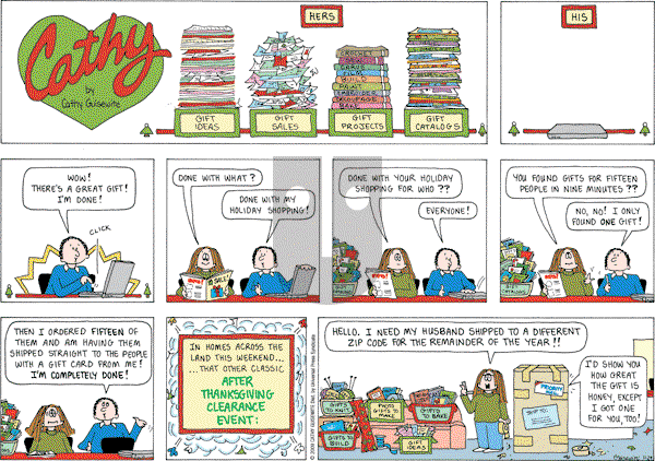 Cathy Classics - Sunday November 29, 2009 Comic Strip