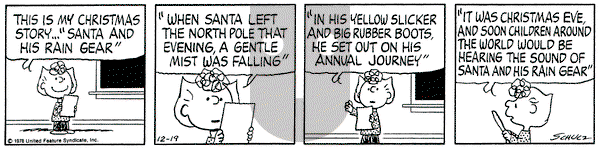 Peanuts on Tuesday December 19, 1978 Comic Strip