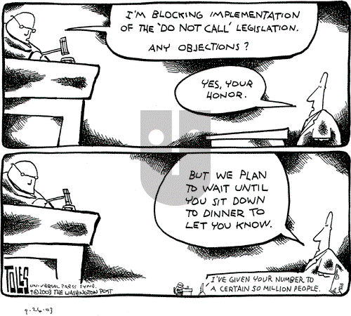 Tom Toles on Friday September 26, 2003 Comic Strip