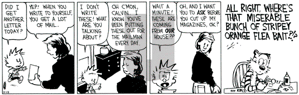 Calvin and Hobbes on Thursday November 12, 1992 Comic Strip