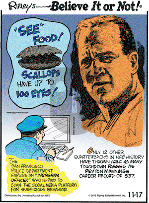Ripley's Believe It or Not on Tuesday November 17, 2015 Comic Strip
