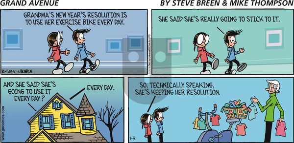 Grand Avenue on Sunday January 3, 2016 Comic Strip
