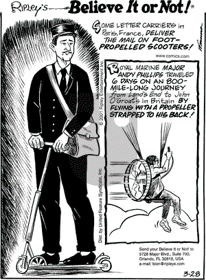 Ripley's Believe It or Not on Wednesday March 28, 2001 Comic Strip