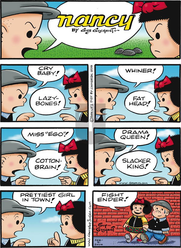 Nancy on Sunday February 9, 2014 Comic Strip