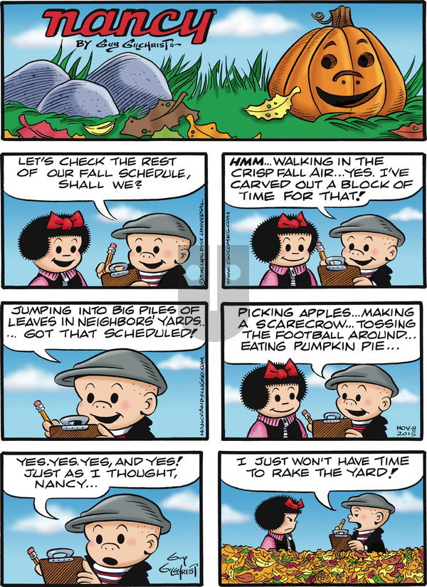 Nancy on Sunday November 8, 2015 Comic Strip