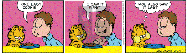 Garfield - Saturday February 24, 1996 Comic Strip