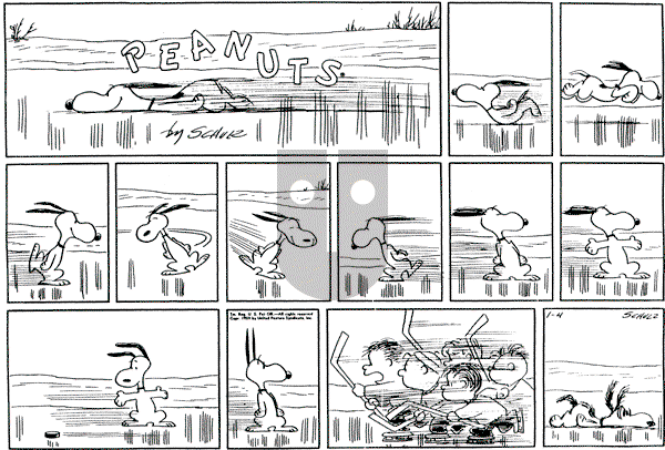 Peanuts - Sunday January 4, 1959 Comic Strip