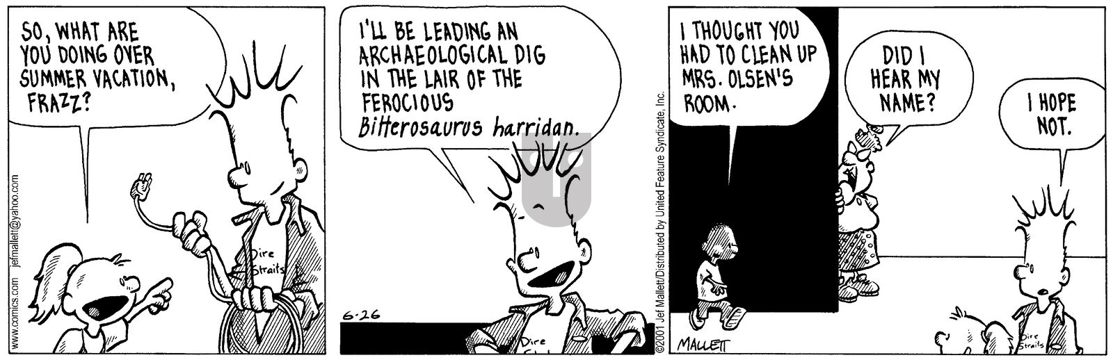 Frazz - Tuesday June 26, 2001 Comic Strip