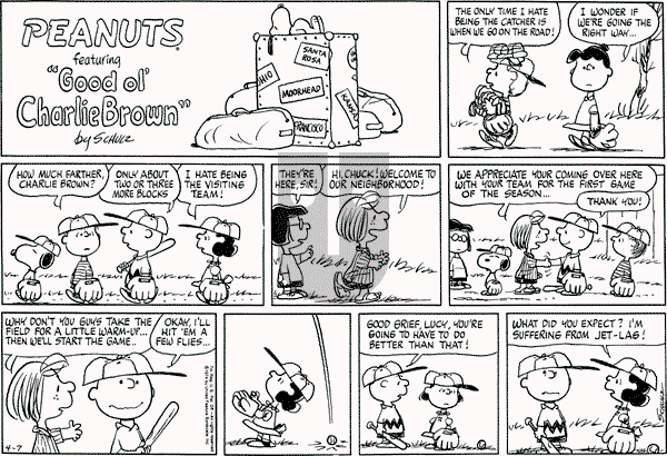 Peanuts - Sunday April 7, 1974 Comic Strip