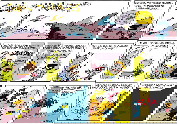 Calvin and Hobbes on Sunday December 8, 1985 Comic Strip