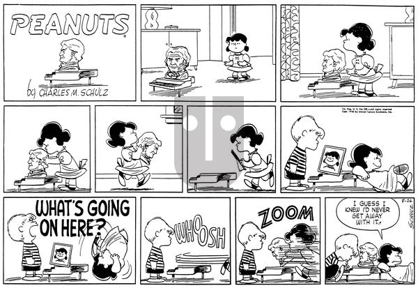 Peanuts on Sunday August 26, 1956 Comic Strip