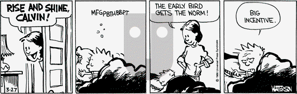 Calvin and Hobbes on Thursday March 27, 1986 Comic Strip