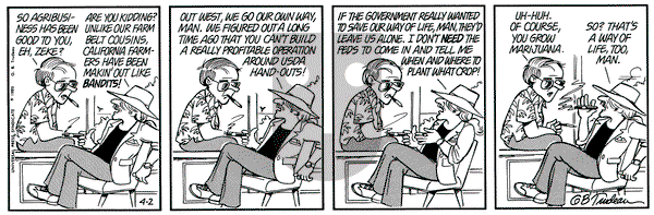 Doonesbury on Tuesday April 2, 1985 Comic Strip
