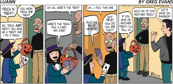 Luann on Sunday October 29, 2017 Comic Strip