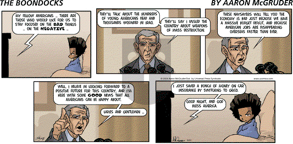 The Boondocks - Sunday March 21, 2004 Comic Strip