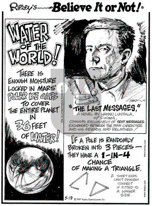 Ripley's Believe It or Not on Saturday May 19, 2007 Comic Strip