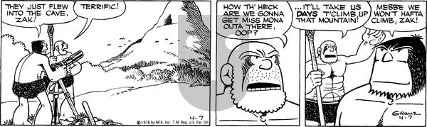 Alley Oop on Wednesday April 7, 1976 Comic Strip