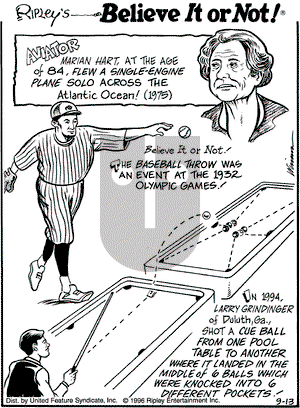 Ripley's Believe It or Not on Friday September 13, 1996 Comic Strip