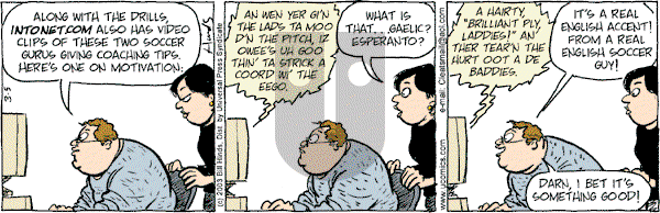 Cleats - Wednesday March 5, 2003 Comic Strip